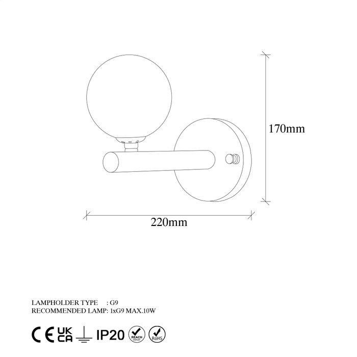 Opviq Domino - 11034 Lámpara de pared color dorado Opviq Domino - 11034 Lámpara de pared color dorado